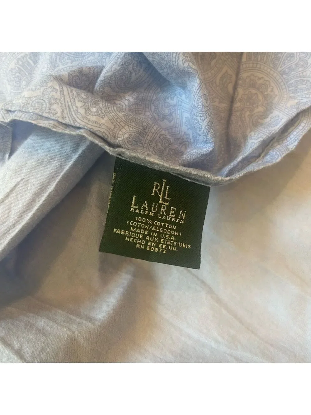 Lauren Ralph Lauren Paisley Bedding Flat Sheet Cotton King 106x100 Luxury